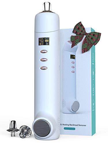 Blackhead Remover Vacuum Pore Cleaner - Electric Face Blackhead Comedone Extractor Tool with Cooling/Heatng Function for Blackhead Whitehead Acne Zit Pimple Removal, USB Rechargeable & LCD Display