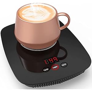 nicelucky Coffee Mug Warmer for Desk with Heating Function 25 Watt Electric Beverage Warmer with Adjustable Temperature 131℉/ 55℃or 167℉/ 75℃ (Without Mug)