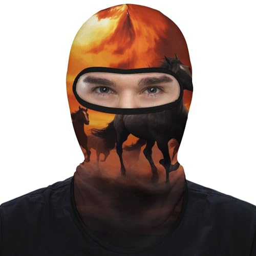 Balaclava para hombre, máscara para esquí y ciclismo, con diseño de nubes brillantes rojas, cubreboca para invierno miniatura 7