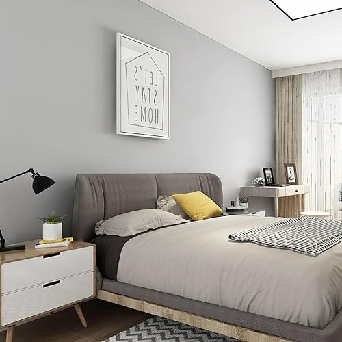Image of Light Grey Peel and Stick Wallpaper Matte Self Adhesive Removable Wallpaper,Waterproof Kitchen Wallpaper Vinyl Contact Paper for Cabinet Furniture(12x96 Light Grey Matt)
