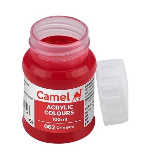 Image of Acrylic Colour (Fabric Colour) | 100 ml.- 100ml, Multi-Surface, Skin-Friendly & Vegan | (Crimson)