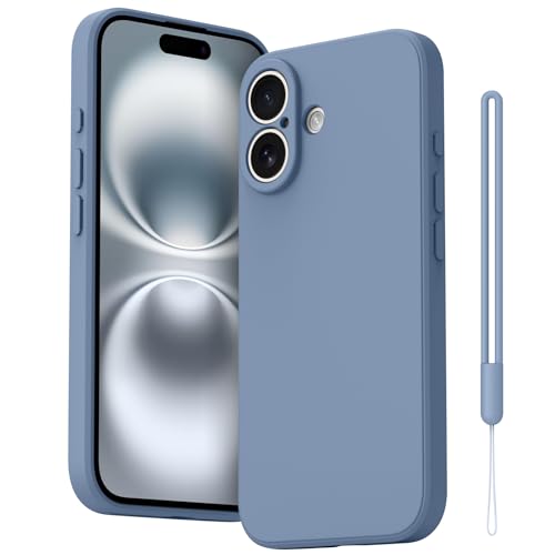 Ya en manzanajugosa.com: Yisica Funda con iPhone 16, Funda de Silicona con Protección de la Cámara, Forro de Microfibra Ssuave, Diseño Especial de Borde Recto, Azul Gris