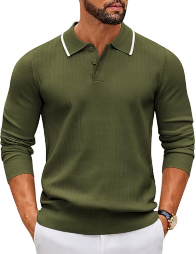 Chandail léger et doux pull polo homme en maille fine premium COOFANDY