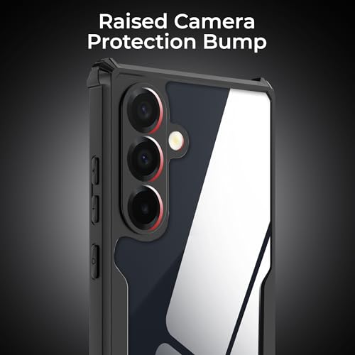 Image of A rtistque Clear Hard Transparent Acrylic Armor Anti-Drop Shockproof TPU Edge Back Cover Case for Samsung Galaxy A55 - Black