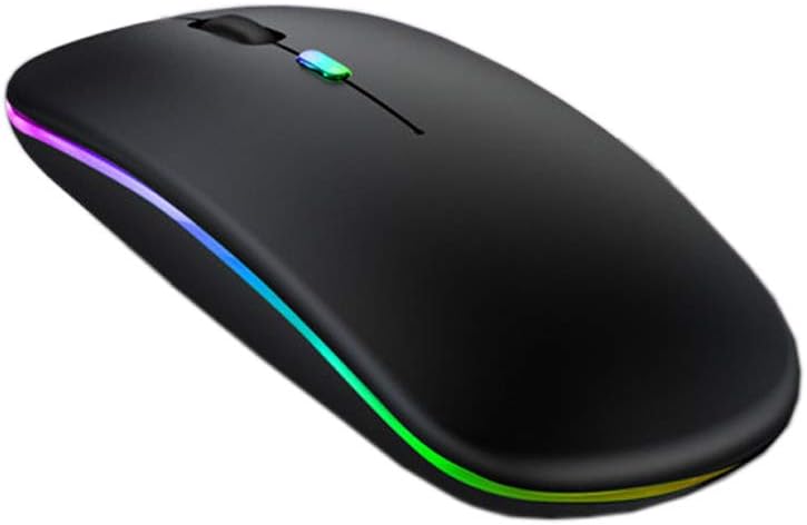 S & E TEACHER'S EDITION LED Wireless Mouse, Matte Black, Slim Rechargeable Wireless Silent Mouse, 2.4G Portable USB Optical Wireless Computer Mice with USB Receiver.