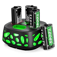 5800mWh Akku für Xbox One/Xbox Series X/S, 10 Colors RGB LED Modus 4 x 5800mWh Schnellladestation Wiederaufladbarer Xbox One Akku für Xbox Series X/S/Xbox One/One S/X/Elite Controller – Ansicht 1