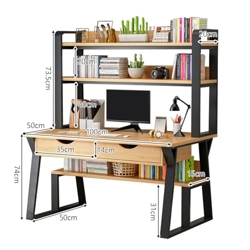 Bureau d'ordinateur industriel avec étagères de rangement pour organiser votre studio