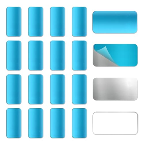 Gfdoso 17 Pcs Under Cabinet Light Magnetic Strip, Replacement Magnetic Strips with Adhesive Backing for Cabinet Lights - Iron Sheet for Cabinet Lighting(6cm x 3cm Not Magnets)