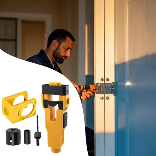 Kit d'installation de serrure de porte et guide de precision 21,5x20,5 cm - 7