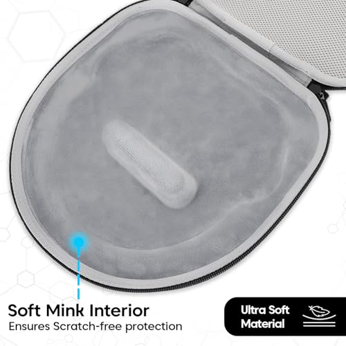 Image of Sounce Premium Hard Travel Case for AirPods Max, Audeze, Bowers & Wilkins PX Series Over-Ear Headphones | Shockproof, Dust-Resistant, Weather-Proof Carrying Pouch with Zipper Closure - Black