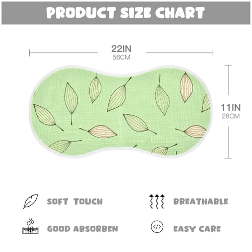 2 Pack Baby Burp Cloths, Soft Absorbent Burping Cloths for Babies, Cotton Milk Spit Up Rags, Large Size for Newborns, Baby Boys and Girls (Minimalist Leaf Lines)4