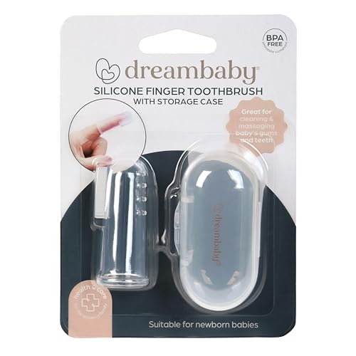 Dreambaby Silicone Finger Gum & Toothbrush Kit Includes Hygienic Storage Case 100% BPA Free Baby and Toddler Oral Cleaner Kit Non-Toxic Silicone