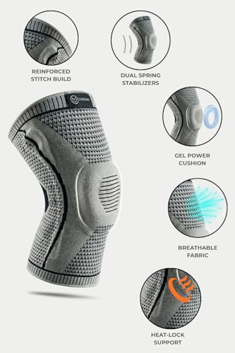 Overcmr Knee Support for Men Gym, Grey, 2 Pack Grey - Pack of 2 - Image 4