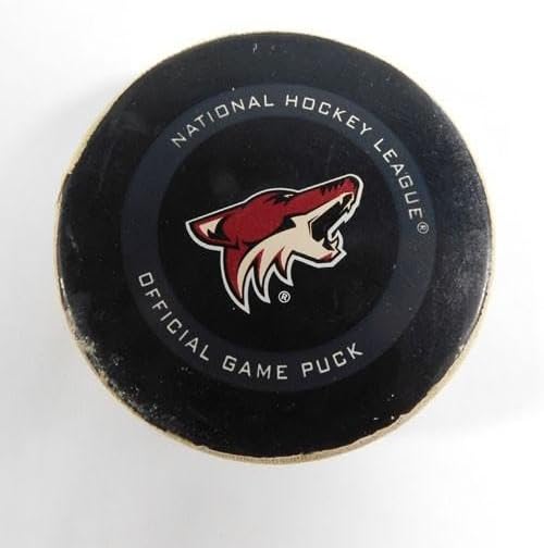 2019 Arizona Coyotes vs. Los Angeles Kings Game Used Puck 9-17-19 AA0038976 - NHL Unsigned Game Used Pucks