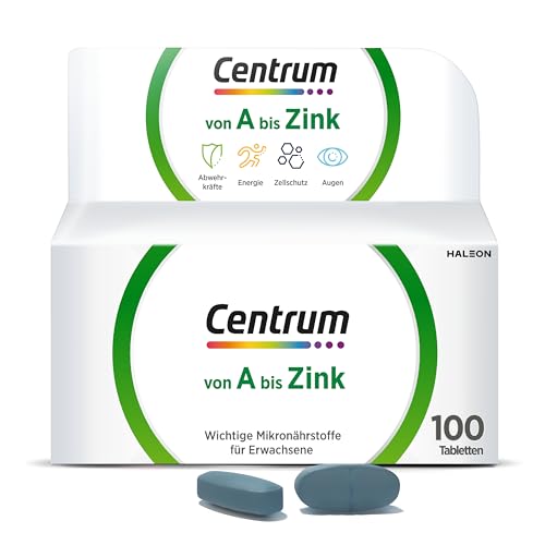 Multivitamin- Centrum Von A bis Zink– Multivitamin Tabletten mit Vitamin A-Z, hochwertiges Nahrungsergänzungsmittel zur täglichen Komplettversorgung - Vitamine, Mineralstoffe, Spurenelemente – 100St.