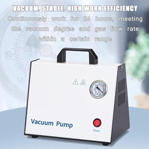 Vakuumpumpe, 15 l/min Membran mit Manometer, Max Vakuum 0,08 MPa, Überdruck 0,2 MPa, ölfrei und schadstofffrei für medizinische Anwendungen
