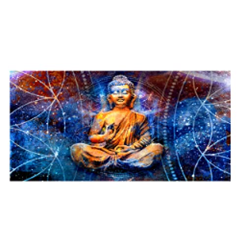 Peinture sur toile Bouddha abstrait aux finitions graphiques éclatantes