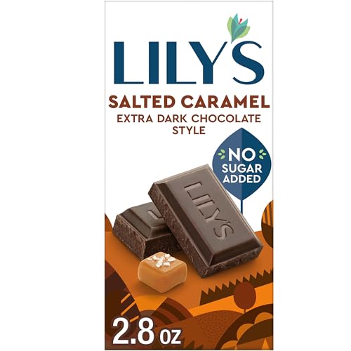 Image of LILY'S Salted Caramel Extra Dark Chocolate Style No Sugar Added, Sweets Bar, 2.8 oz