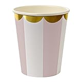 Meri Meri Striped Party Cups, Set of 8 Cups (Dusty Pink)