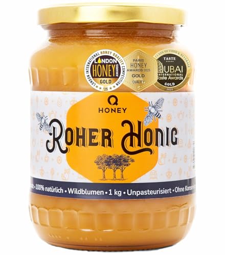 Q Honey – Wildblüten Honig vom Imker, geprüfte Qualität & International Anerkannt 2025, 1 kg