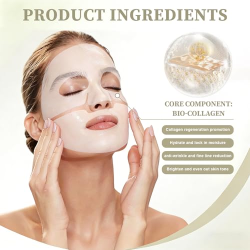 Luuma Kollagen Maske Original, Collagen Maske Overnight, Collagen Real Deep Mask, Hydrogel Gesichtsmaske-Anti-Aging, Hautstraffung, Glättet und Hydratisiert-für Alle Hauttypen (15 Stück)