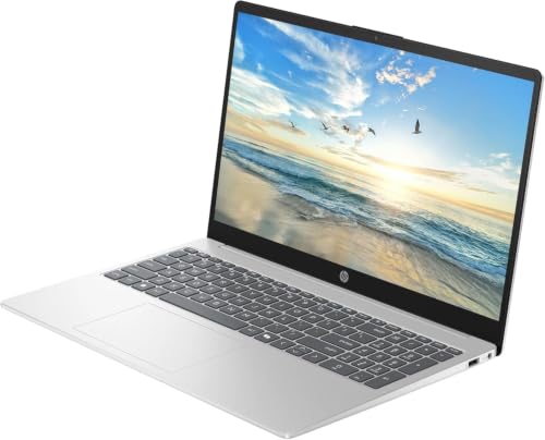 Image of HP 15.6 inch Business Laptop with 1-Year Microsoft Office 365 with Copliot AI, 4GB RAM 128GB SSD, Quad-Cores Intel Processor, Windows 11, PLUSERA Earphones & 8-in-1 Hub Included, Natural Silver