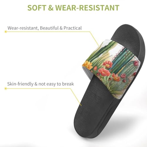 Claquettes cactus à fleurs rouges chaussons de bain mixtes taille 37