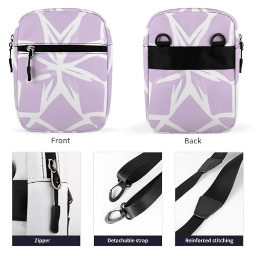 Light Purple Star Pattern Mini Crossbody Bag Anti-Theft Side Shoulder Bags Messenger Bag Unisex3