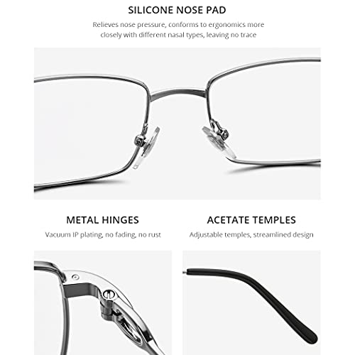 Image of HEPIDEM Vintage Style Rectangular Metal Eyeglasses for Men,New Retro Square Optical Glasses Frame