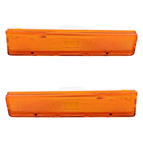 Brock Replacement Driver and Passenger Signal Side Marker Lights Lamps Compatible with 1980-1986 F100 F150 F250 Pickup Truck Bronco
