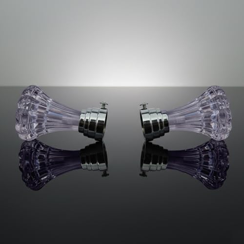 Image of Atlantic Curtain Rod Finials Set of 2 - Flower Style Decorative Textured Resin Finials for Standard Drapery Rods, Amethyst Purple
