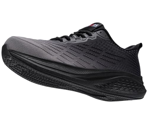 Image of LARNMERN Steel Toe Shoes Men Non Slip Comfortable Lightweight Work Safety Sneakers Cushioning Indestructible Tennis Construction Shoes 51637 (13 Men, Black Gray)