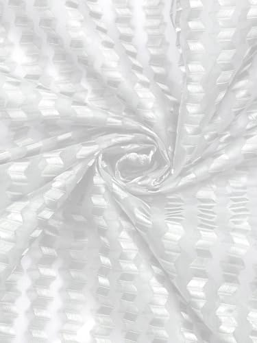 Image of Cortina Shear Light-Filtering Polyester Curtains 5 feet Long Pack of 2 + 50 Candle for Window [ Opacity: 50-60%, Color: White, Printed Curtain -130 GSM ]