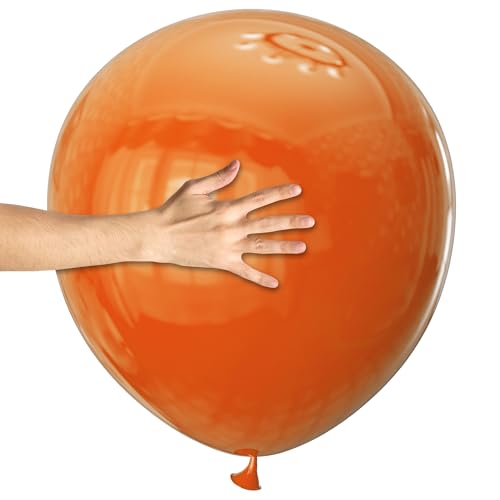 Image of Orange Big Balloons 32pcs, 18 Inch Large Latex Giant Heavy Duty Balloons for Birthday Wedding Baby Shower Decorations