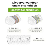 AirGearPro G-500 Atemschutzmaske mit A1P2 Filter, Schutzbrille, Staubmaske – Ansicht 8