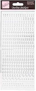 Anita's Small Numbers Outline Stickers - Silver on White