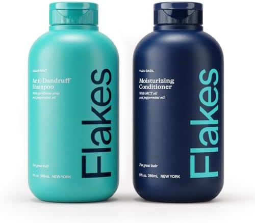 Flakes Anti Dandruff Shampoo & Conditioner for Dry & Flaky Scalp, 9 fl oz