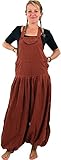 Size:S (36) Bequeme Latzhose aus fester Baumwolle mit weiten Pluderhosenbeinen