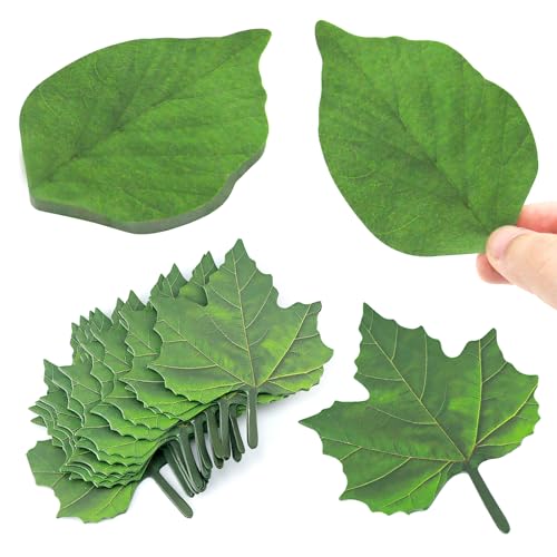 200Pcs Sheets Sticky Notes Set, Removable Self Sticky Classroom Decorations, Funny Post It Notes, Beautiful Green Leaf-Shaped Sticky Notes Stickers for DIY Decoration, School and Home Uses
