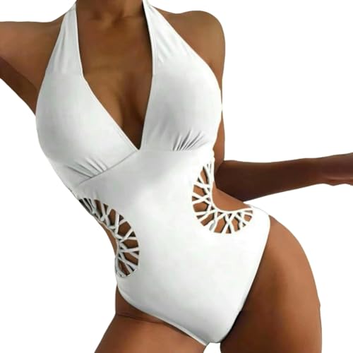 Maillot de bain monokini taille haute en tissu premium avec rembourrage amovible