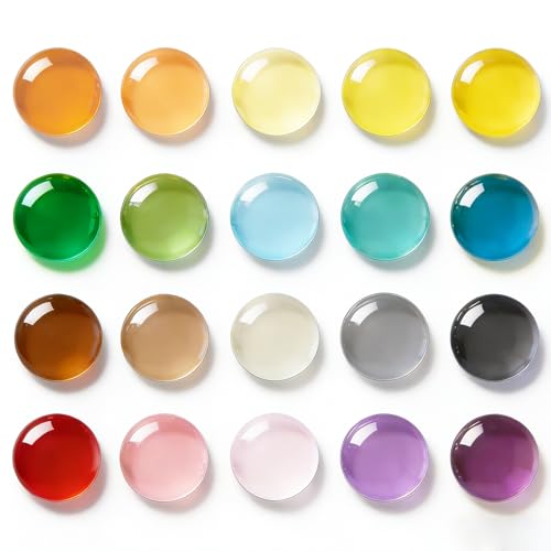 Set de 20 imanes mini de vidrio coloridos y redondos