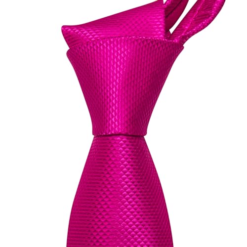 Image of Barry.Wang Plaid Ties for Men Silk Necktie Handkerchief Cuff Links Set