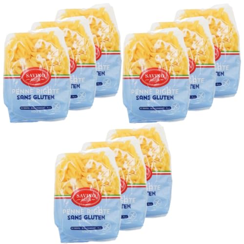 Pâtes penne rigate sans gluten lot 9x 400g alimentation saine et cuisine facile