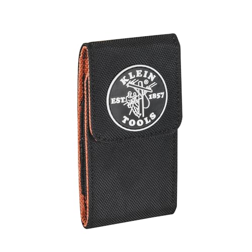 Image of Klein Tools 55460 Phone Holder, Small, Fits iPhone, Google, LG, Samsung Phones, With Magnetic Closure and Belt Clip
