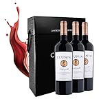 Bodegas Clunia - Vino tinto Clunia Tempranillo - Estuche 3 botellas de vino x 750 ml - Vinos de La Tierra de Castilla y León - Vino tinto Tempranillo - 15% Vol