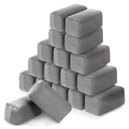Riakrum 18 Pack Microfiber Applicator Pads Suede Car Detailing Sponge Ceramic Coating Applicator Pads Coating Sponge for Cars Graphene Metal Plastic Trim Ceramic Spray Applying Wax(Gray)