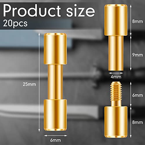 20 Sets Brass Bracket Bolt Fasteners Tool Head Diameter 6 Mm Tactical Lock Rivets Edc Knife Handle Pins Hardware Knife Screws Knife Making Supplies Blind Rivets (Gold) #TOP1