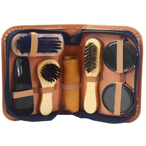Qianly Kit completo de cuidados com calçados Kit de engraxate para sapatos Kit portátil para engraxa