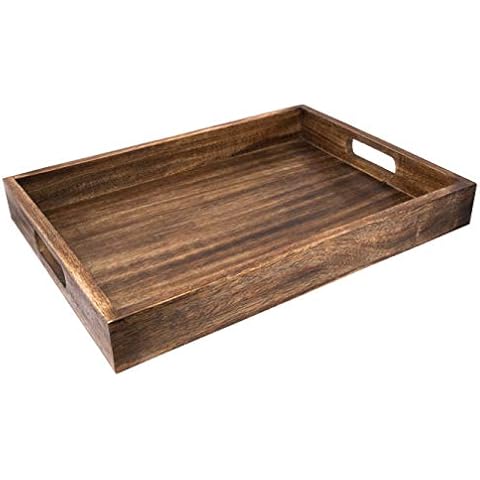 GoCraft Handmade Classic Wooden Tray Large Size | Serveware Kitchen Accessories Tray - 16.5" Cover