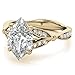 2CT-4CT Dutch Marquise Cut Moissanite Wedding Ring Set for Women Solitaire Split Shank Bridal Handmade Ring, Promise Gifts for Her (2 CT, Yellow)
